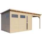 Rowlinson 12 x 9ft Natural Pentus 3 Summerhouse with Extension