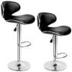Tectake 2 Bar Stools Bassi, Artificial Leather
