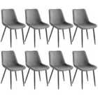 Tectake Velvet Accent Chair Monroe Set Of 8