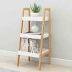 Living and Home Nordic Freestanding Wooden 3-tier Ladder Shelf Storage Organizer