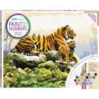 Paint by Numbers Canvas - White / Tiger Mum and Cub