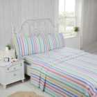 Rapport Home Single Multicolour Brushed Cotton Candy Stripe Sheet Set