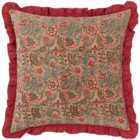 Paoletti Haven Blushing Rose Floral Cotton Velvet Cushion