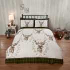 Rapport Home Double Green Brushed Cotton New Angus Stag Duvet Set