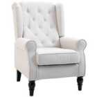 Homcom Retro Accent Chair Wingback Armchair, Cream