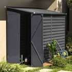 Living and Home Garden Outdoor Steel Storage Metal Shed, Grey