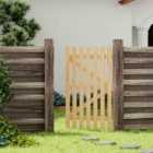 Livingandhome Garden Wood Fence Gate 90x150cm - Brown