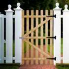Livingandhome Garden Wood Fence Gate 90x180cm - Brown