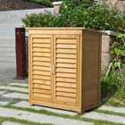 Livingandhome Wood Storage Cabinet Garden Tool Shed Yellow