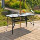 Livingandhome Rectangle Wood Grain Table 120x80cm White
