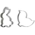 Set of 4 Easter Metal Cookie Cutters - Silver