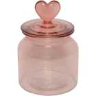 Heart Glass Jar - Pink / Small