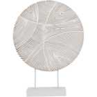 Etched Circle Ornament - White