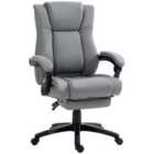 Vinsetto Executive Home Office Chair High Back Recliner With Foot Rest Grey