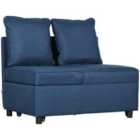 HOMCOM Folding Sleeper Sofa Bed Chair With Pillows Pocket Blue