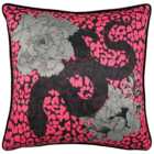 furn. Serpentine Pink and Charcoal Animal Print Cushion