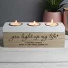 Personalised You Light Up My Life Triple Tealight Box