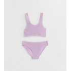 Girls Lilac Textured Bikini Set