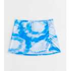 Girls Blue Tie Dye Mini Beach Skirt