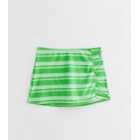 Girls Green Stripe Bikini Skirt
