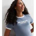 Girls Blue New Hampshire Logo Raglan T-Shirt