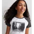 Girls Dark Grey Manhattan Logo T-Shirt