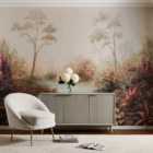 Cranberry and Laine Tranquil Floral Blush Mural