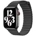 Apple Official Watch Leather Loop Band - Medium Black