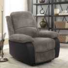 SleepOn Jumbo Cord Fabric Recliner Armchair Sofa In Grey