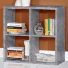 Florence Mauro 4 Shelf Concrete Grey Bookcase