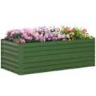 Outsunny Galvanised Steel Outdoor Raised Bed - Green