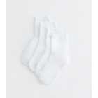 4 Pack White Frill Edge Ankle Socks
