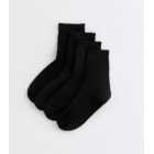 4 Pack Black Frill Edge Ankle Socks