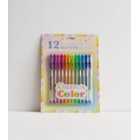 12 Pack Multicoloured Glitter Gel Pens