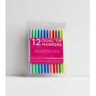12 Pack Multicoloured Dual Tip Marker Pens