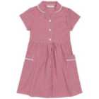 M&S Girls Pure Cotton Gingham School Dress Red, 3-12 Years
