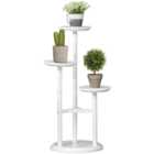 Outsunny 3 Tiered White Plant Stand
