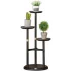 Outsunny 3 Tiered Dark Walnut Plant Stand