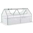 Outsunny Clear Window Large Raised Garden Bed Planter Box with Greenhouse