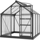 Outsunny Galvanised Aluminium Polycarbonate 6 x 6ft Walk In Greenhouse