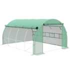 Outsunny Green Plastic 10 x 13ft Polytunnel Greenhouse