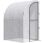 Outsunny White PE 4.7 x 4ft Walk In Lean To Greenhouse