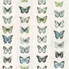 Galerie Organic Textured Butterflies Stripe Blue Beige Green Wallpaper