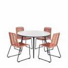 Pacific Lifestyle Pang 4 Seater Dining Set Terracotta