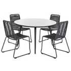 Pacific Lifestyle Pang 4 Seater Dining Set Black