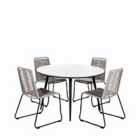 Pacific Lifestyle Pang 4 Seater Dining Set Mink