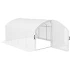 Outsunny White PE Cover 9.8 x 13ft Polytunnel Greenhouse