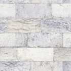 Galerie Organic Textured Stone Bricks Light Grey Wallpaper