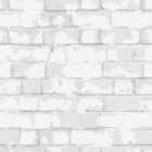 Galerie Nostalgie Brick White and Grey Wallpaper