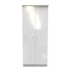 Ready Assembled Lumiere 2 Door Wardrobe With Sensor Lighting With Led Lights In White Gloss